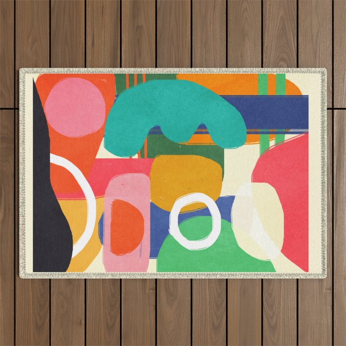 Modern Abstract Shape 02 Outdoor Rug Gallery Image 1