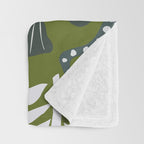 Cozy collection: mix and match happy florals Green leaves love Throw Blanket Gallery Image 3