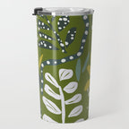 Cozy collection: mix and match happy florals Green leaves love Travel Mug Gallery Image 3