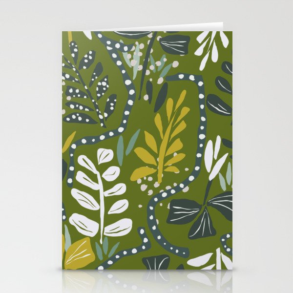 Cozy collection: mix and match happy florals Green leaves love Stationery Card Gallery Image 1