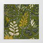 Cozy collection: mix and match happy florals Green leaves love Wood Wall Art Gallery Image 1