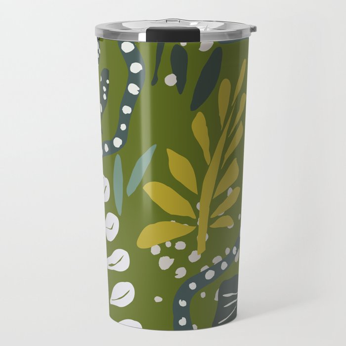 Cozy collection: mix and match happy florals Green leaves love Travel Mug Gallery Image 1