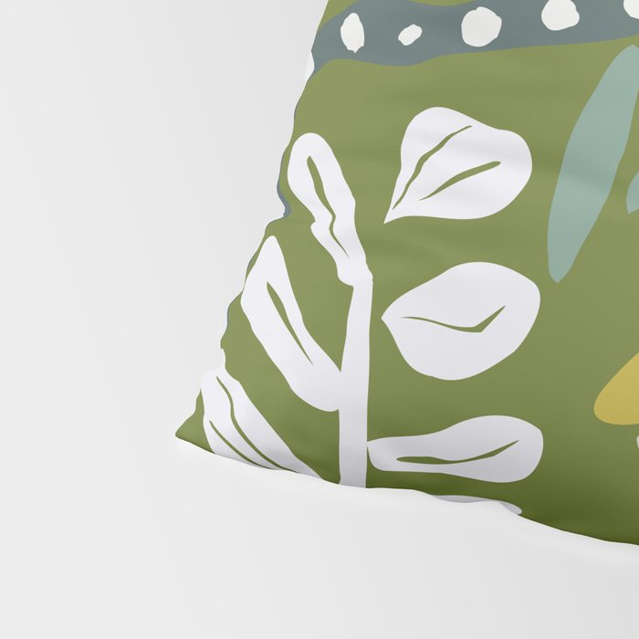 Cozy collection: mix and match happy florals Green leaves love Pillow Sham Gallery Image 4