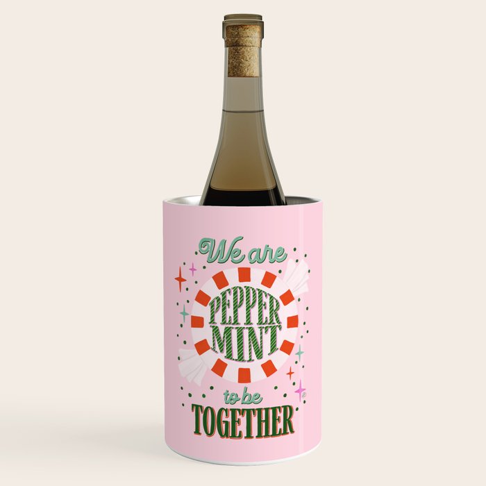 Playful Holiday Peppermint Love Wine Chiller Gallery Image 1