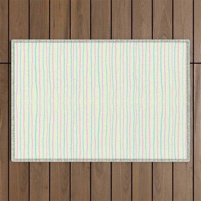 Cotton Candy Stripes Outdoor Rug Gallery Image 1