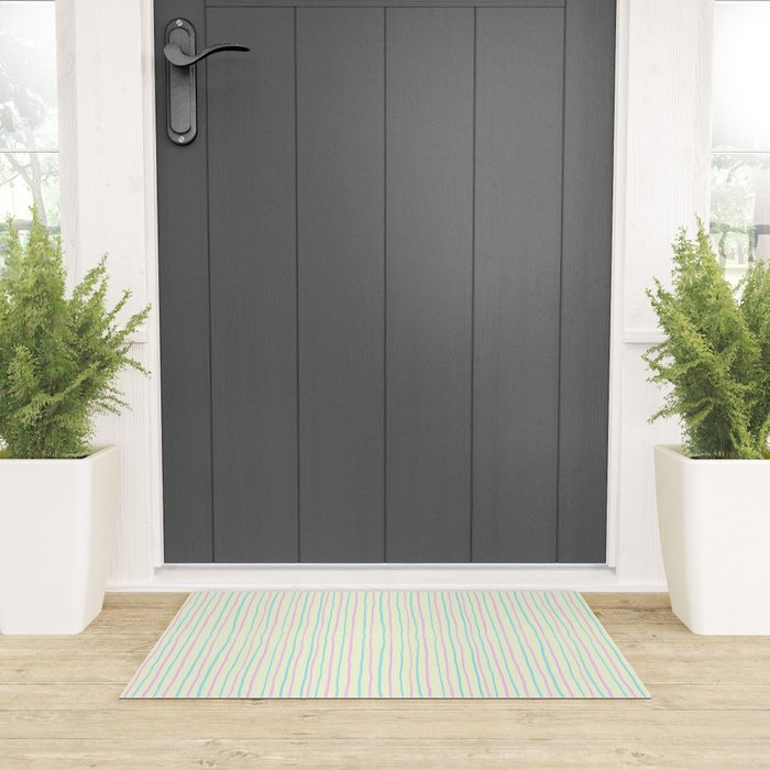 Cotton Candy Stripes Welcome Mat Gallery Image 3
