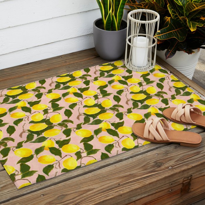Summer Harvest Lemon Outdoor Rug Gallery Image 2