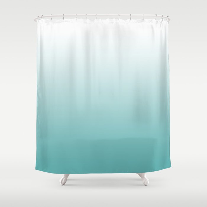 Light Teal Gradient Shower Curtain Gallery Image 1