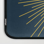 Sun and Moon - Mid Century Modern Minimalism in Light Mustard and Navy Blue Laptop Sleeve Gallery Image 3