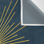 Sun and Moon - Mid Century Modern Minimalism in Light Mustard and Navy Blue Wall Tapestry Gallery Image 3