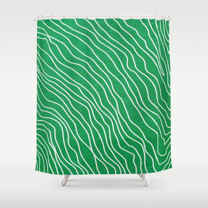 Strokes 04: Rain Forest Green Edition Shower Curtain Gallery Image 1