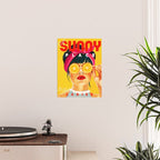 "A Sunny Place For Shady Ladies" Cool, Retro Pinup Girl With Orange Shades Poster Gallery Image 2
