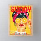 "A Sunny Place For Shady Ladies" Cool, Retro Pinup Girl With Orange Shades Mini Art Print Gallery Image 1