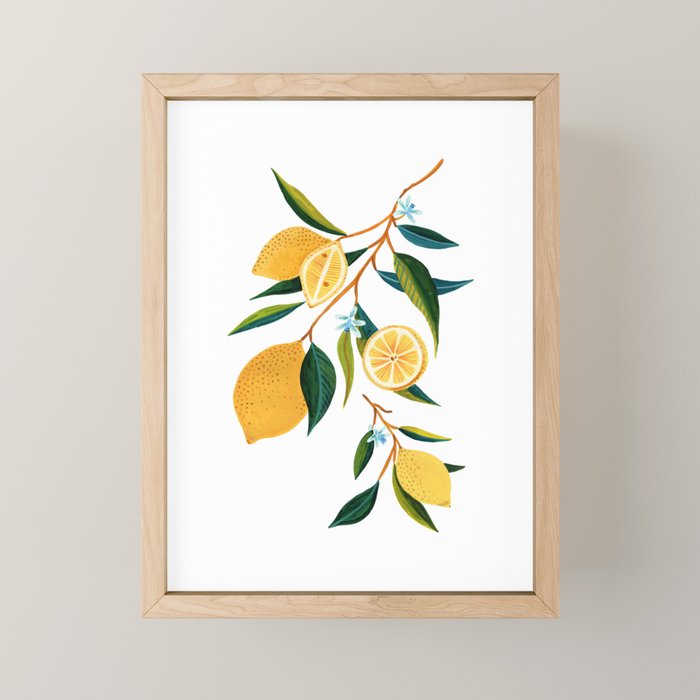 Summer Lemons Mini Art Print Gallery Image 1