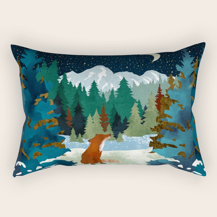 Winter Fox Vista Rectangular Pillow Gallery Image 2