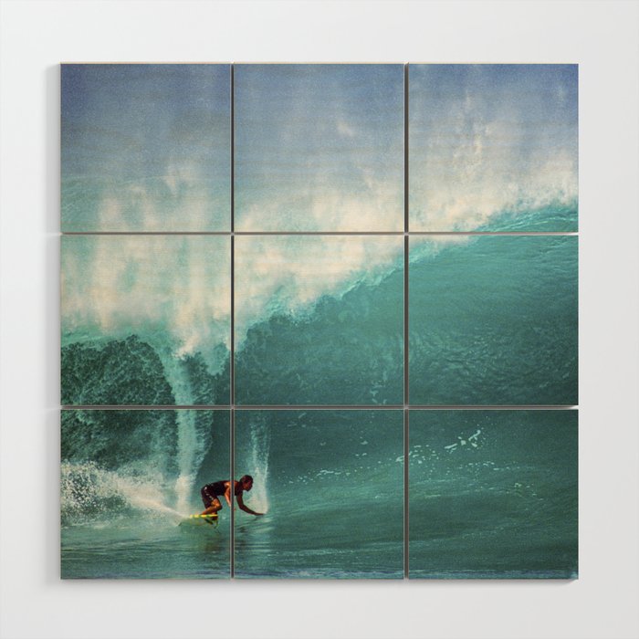 Gerry Lopez,  surfing on the North Shore Wood Wall Art Gallery Image 1