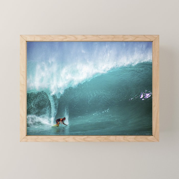 Gerry Lopez,  surfing on the North Shore Mini Art Print Gallery Image 1