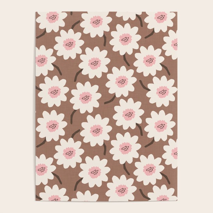 Flower field - mocha pink Poster Gallery Image 1