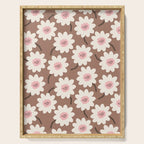 Flower field - mocha pink Serving Tray Gallery Image 1