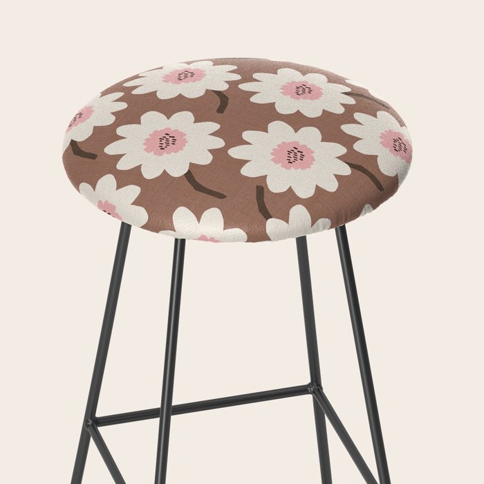 Flower field - mocha pink Stool Gallery Image 2