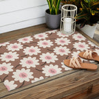Flower field - mocha pink Outdoor Rug Gallery Image 2