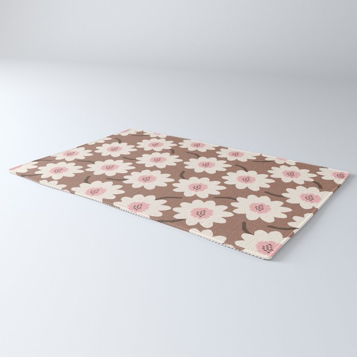 Flower field - mocha pink Rug Gallery Image 3