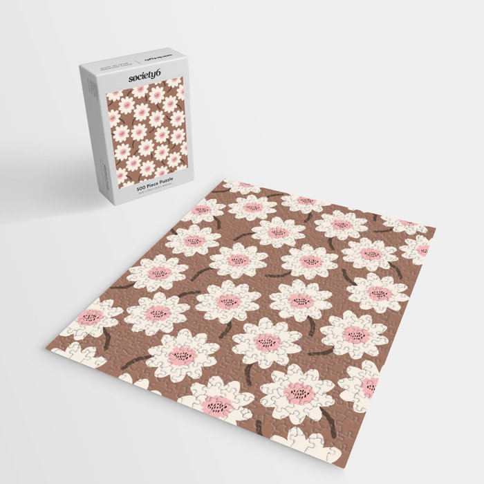 Flower field - mocha pink Jigsaw Puzzle Gallery Image 2
