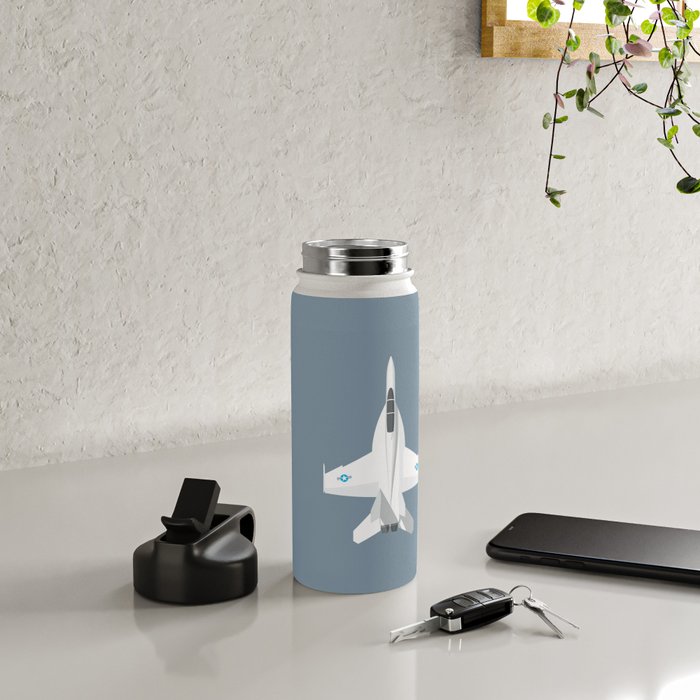 F-18 Super Hornet Jet Aircraft - Slate Water Bottle Gallery Image 4