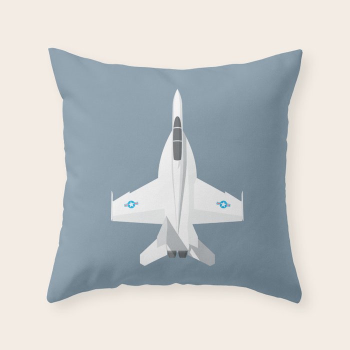 F-18 Super Hornet Jet Aircraft - Slate Throw Pillow Gallery Image 1