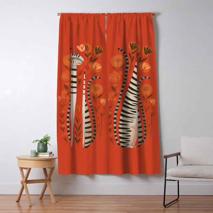 Striped Cat Pair Window Curtain Gallery Image 5