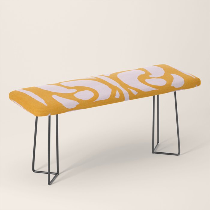 Abstract in Yellow and Cream Bench Gallery Image 1