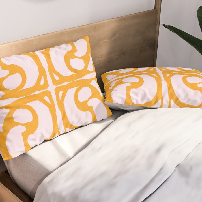 Abstract in Yellow and Cream Pillow Sham Gallery Image 2