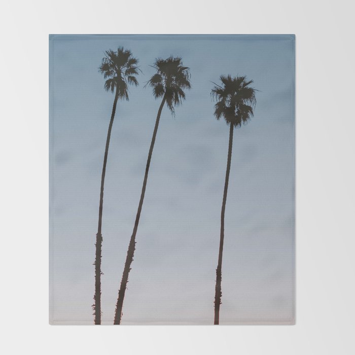 three palm trees iv / santa barbara, california Throw Blanket Gallery Image 2