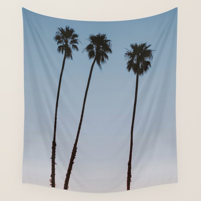 three palm trees iv / santa barbara, california Wall Tapestry Gallery Image 1