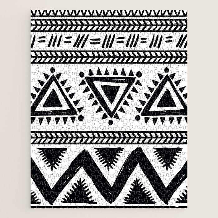 Tribal black and white Jigsaw Puzzle Gallery Image 1