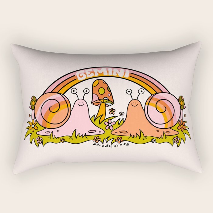 Gemini Snail Rectangular Pillow Gallery Image 1