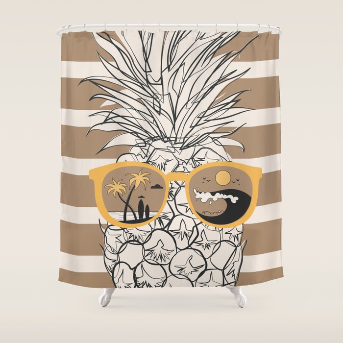 Pineapple Dreams 4 Shower Curtain Gallery Image 1