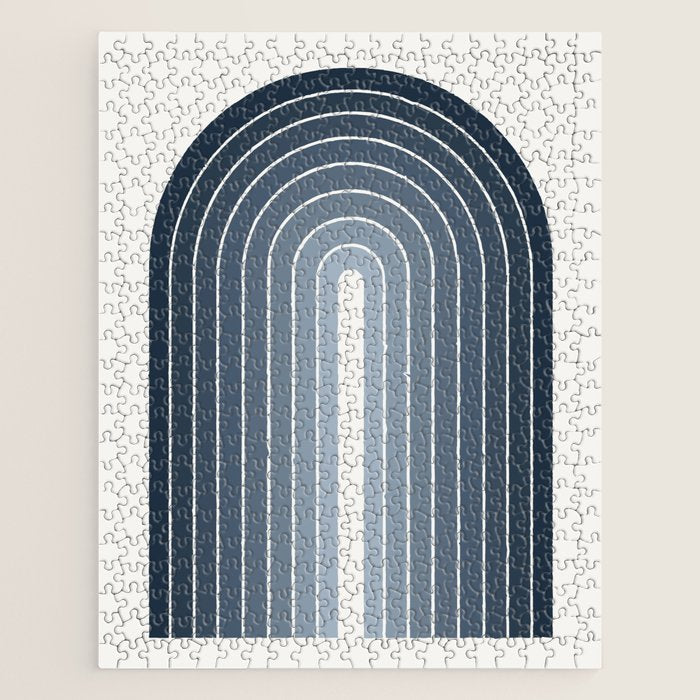 Gradient Arch II Natural Blue Mid Century Modern Rainbow Jigsaw Puzzle Gallery Image 1