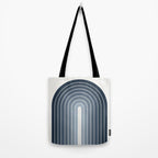 Gradient Arch II Natural Blue Mid Century Modern Rainbow Tote Bag Gallery Image 2