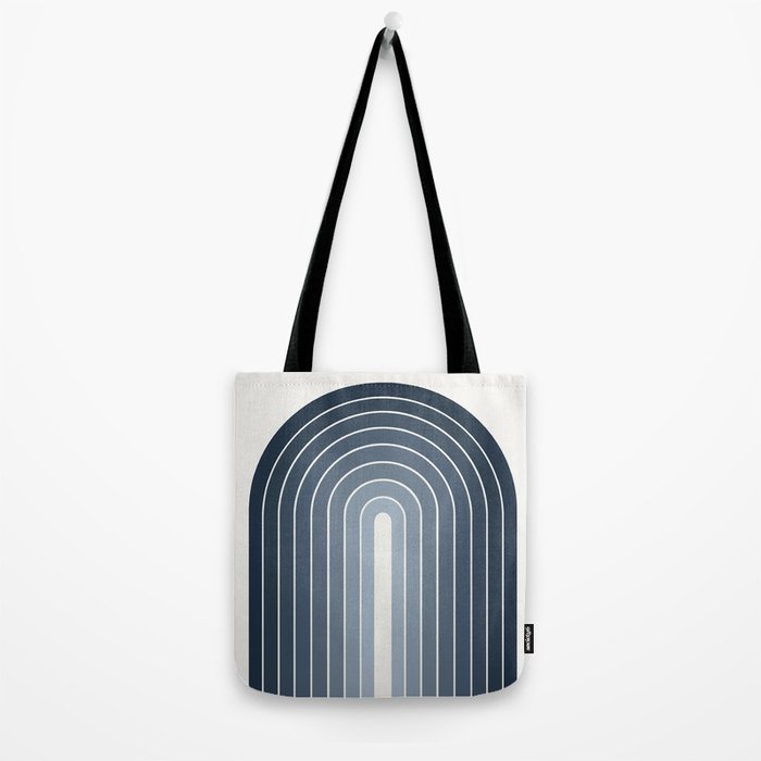Gradient Arch II Natural Blue Mid Century Modern Rainbow Tote Bag Gallery Image 2