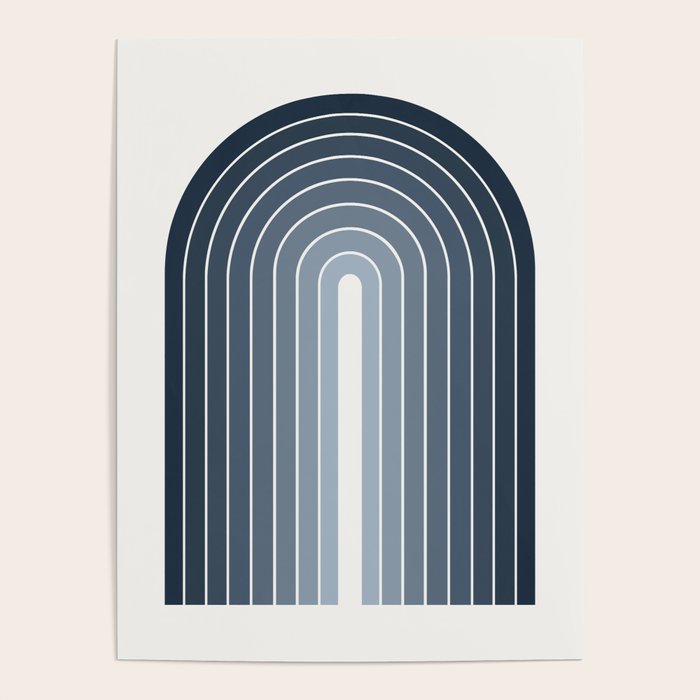 Gradient Arch II Natural Blue Mid Century Modern Rainbow Poster Gallery Image 4