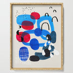 Mid Century Modern Abstract Colorful Art Patterns Ocean Blue Turquoise Grey Serving Tray Gallery Image 1