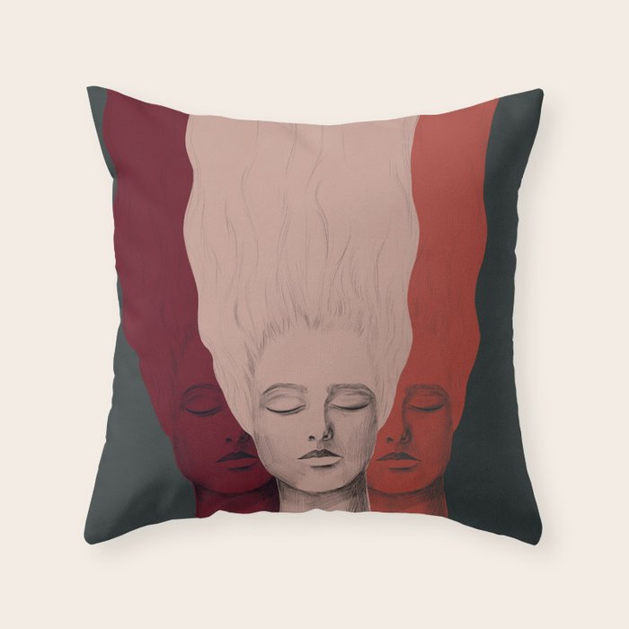 Three Heads Throw Pillow Gallery Image 1