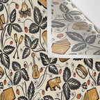 Summer Camping - Black, cream, and gold Wall Tapestry Gallery Image 3