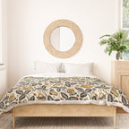 Summer Camping - Black, cream, and gold Duvet Cover Gallery Image 3