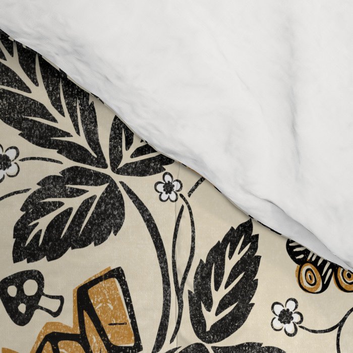 Summer Camping - Black, cream, and gold Comforter Gallery Image 4