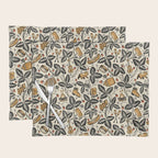 Summer Camping - Black, cream, and gold Placemat Gallery Image 1