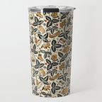 Summer Camping - Black, cream, and gold Travel Mug Gallery Image 1
