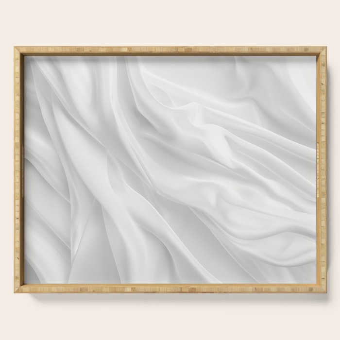 Silk Sensation Subtle White Surface Serving Tray Gallery Image 1