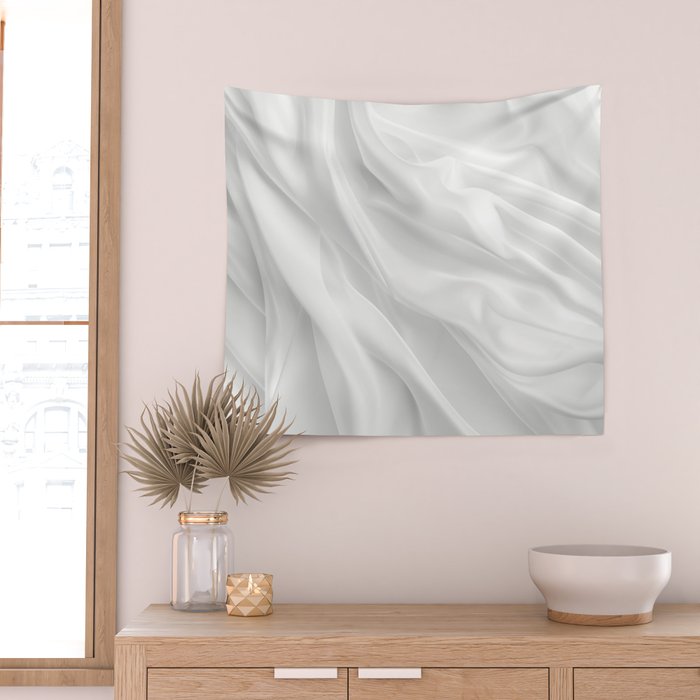 Silk Sensation Subtle White Surface Wall Tapestry Gallery Image 2